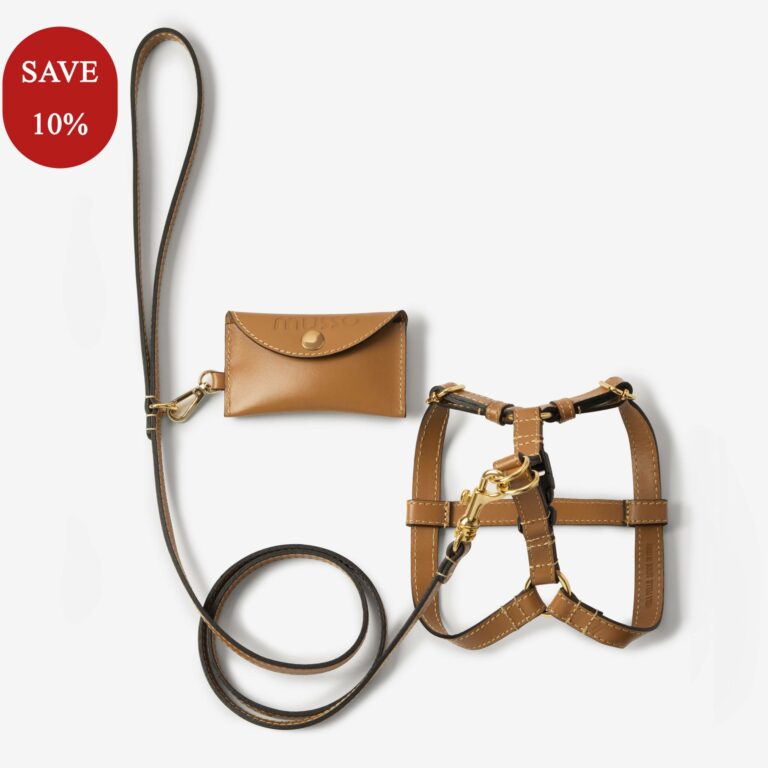 Zestaw z szelkami Vero Caramello